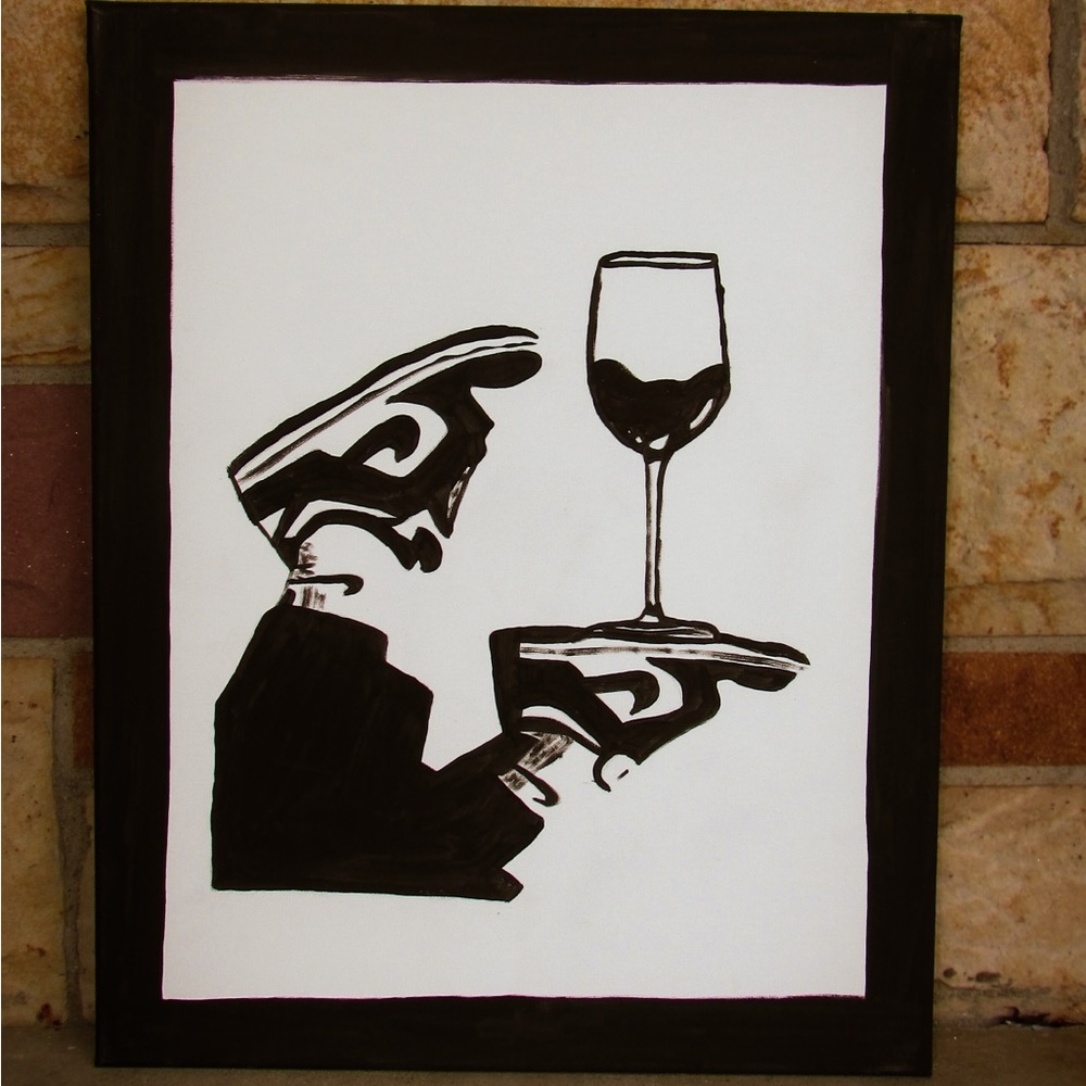 Black and White Silhouette Art Painting